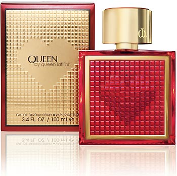 fig.: Queen by Queen Latifah, 2009. Box and flacon of the artist's first fragrance.